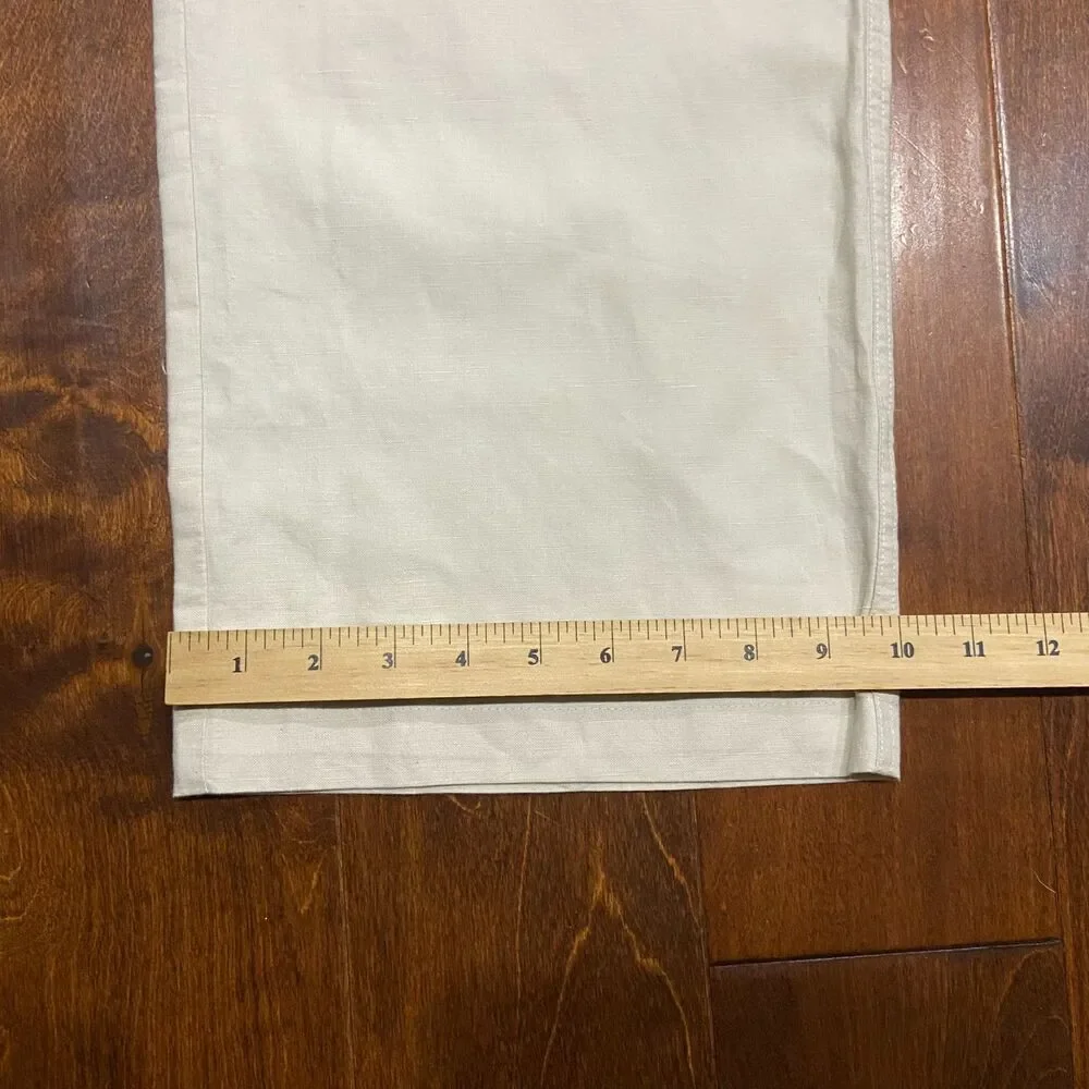 Banana Republic Casual Cream Relaxed Fit Linen Cotton Blend Pants Mens 33 x 30